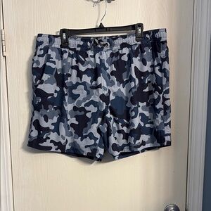 George Men's Athletic Shorts - Gray and Black Camo